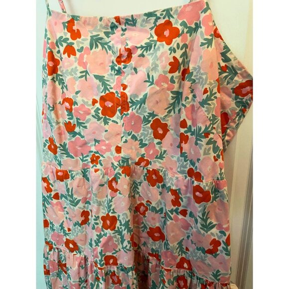 Free Assembly Women's Floral Tiered Midi Dress with Tie Back Size XXL - Picture 14 of 15